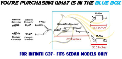 2007-2008 INFINITI G35 3.5L and 2007-2013 INFINITI G37 3.7L  Exhaust Resonator Pipe and Mufflers