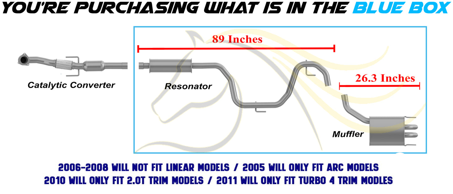 2005-2008 & 2010-2011 Saab 9-3 2.0L Exhaust Resonator Pipe and Muffler