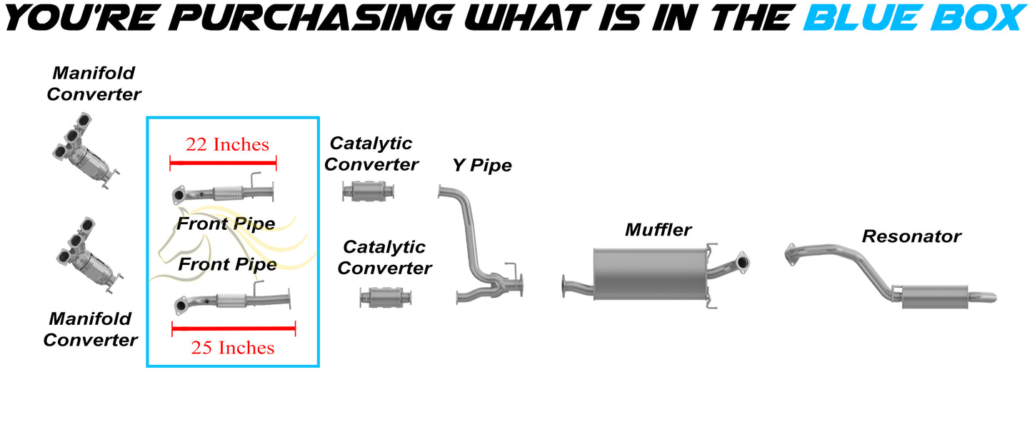 Exhaust Pipes for Kia Sorento 2008-2009 3.3L | 2007-2009 3.8L