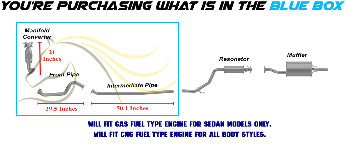 2012-2013 Honda Civic 1.8L EPA Approved Manifold Catalytic Converter and Exhaust Pipes