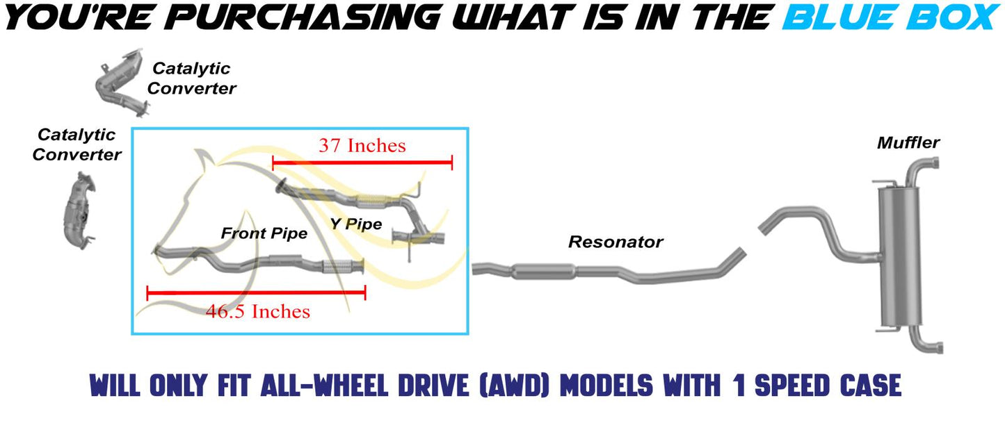 Front Pipe and Y-Pipe Exhaust for 2014-2018 Jeep Cherokee and Chrysler 200 3.2L 3.6L