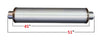 Performance Muffler 5" ID inlet / 5" outlet 45" body 51" Long