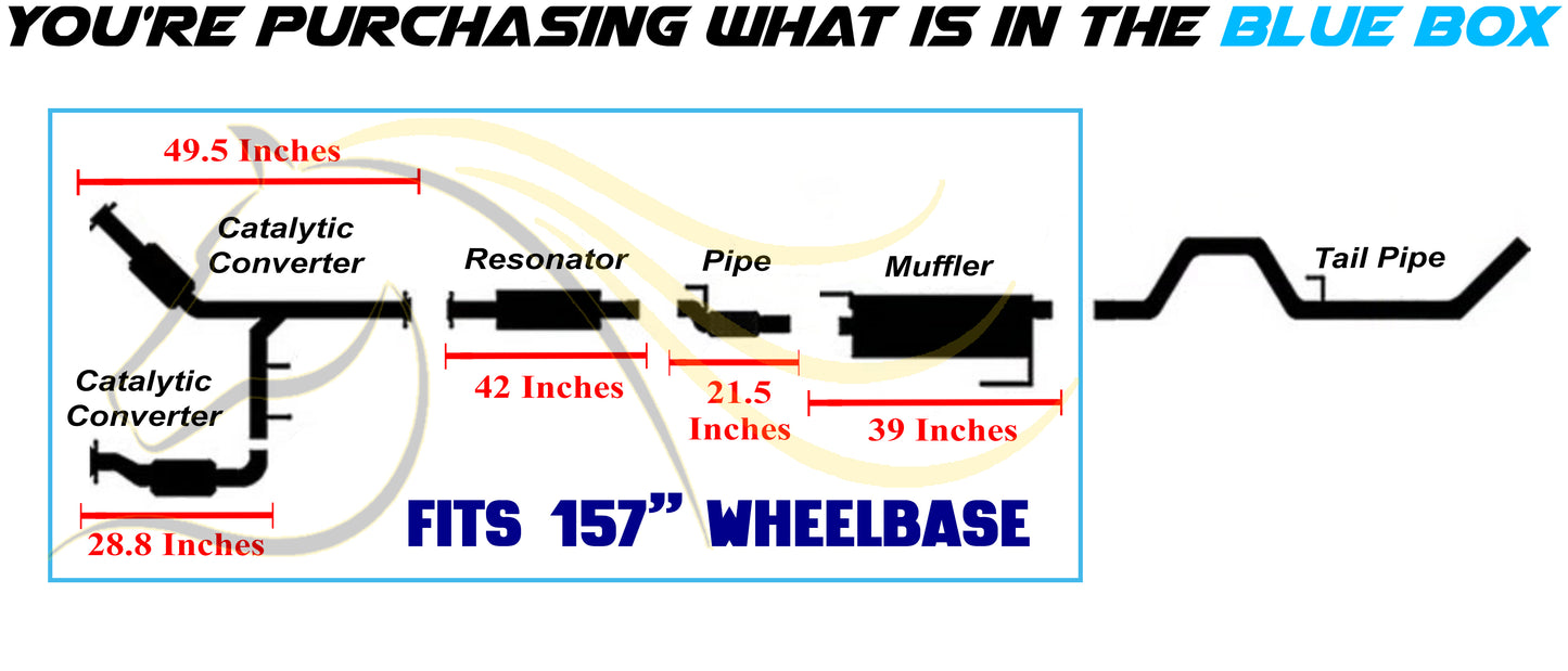 2011-2014 Ford F-150 3.7L 157in WB Pair of Exhaust Catalytic w/ Pipes & Muffler Kit - EPA-Approved