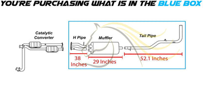 H Pipe, Muffler, and Tail Pipe for 1996-1999 Chevrolet/GMC C/K 1500 5.7L - 141.5" WB