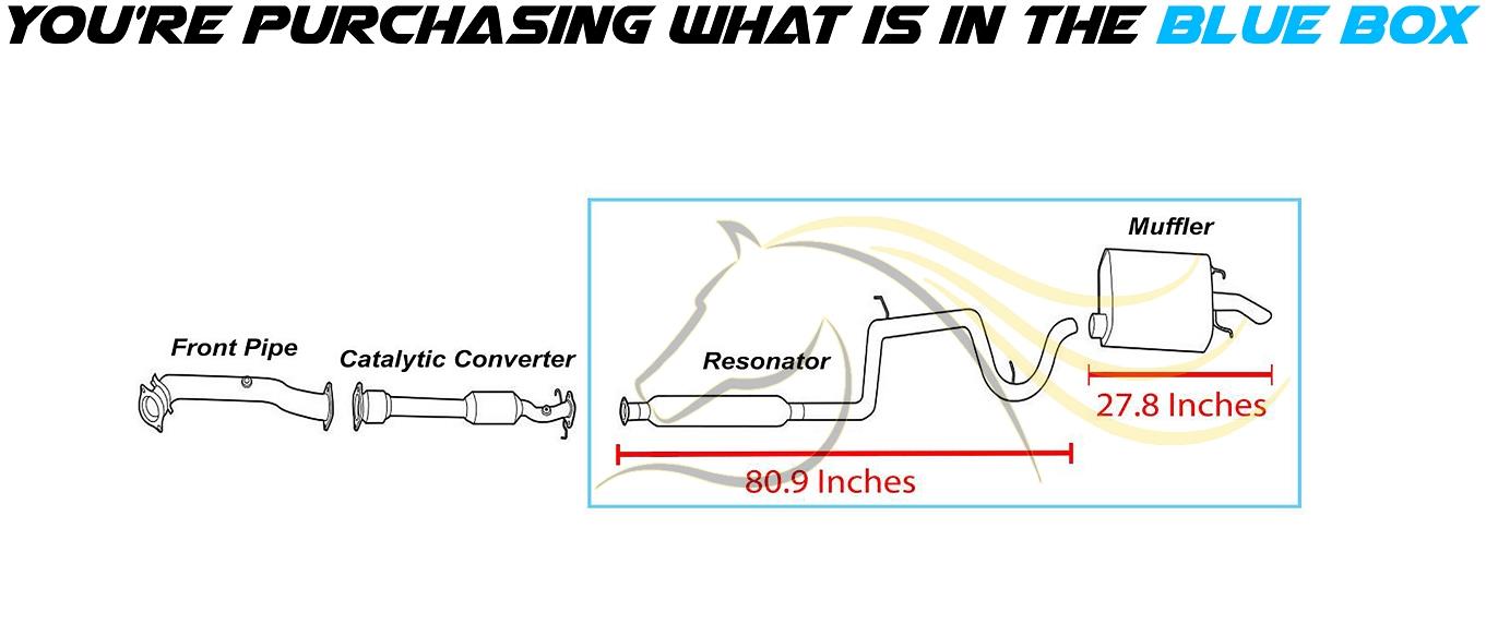 1997-2002 Buick Century 3.1L Resonator Pipe and Muffler Exhaust