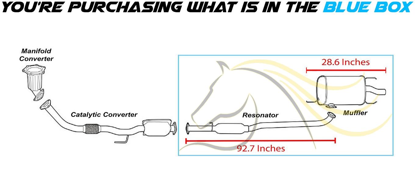 1992-1996 Toyota Camry 2.2L Resonator and Muffler Exhaust Kit