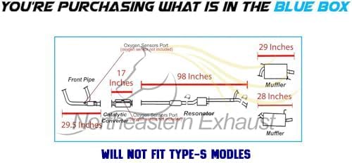 Complete Exhaust System with Catalytic for 1999-2003 Acura TL and 2001-2003 CL 3.2L