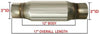 Stainless Steel Pair of 3" Straight Universal Glass Pack Resonator Muffler (3"ID/OD x 17"Long)