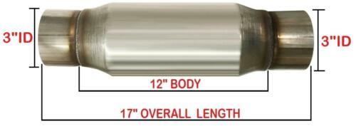 Stainless Steel Pair of 3" Straight Universal Glass Pack Resonator Muffler (3"ID/OD x 17"Long)