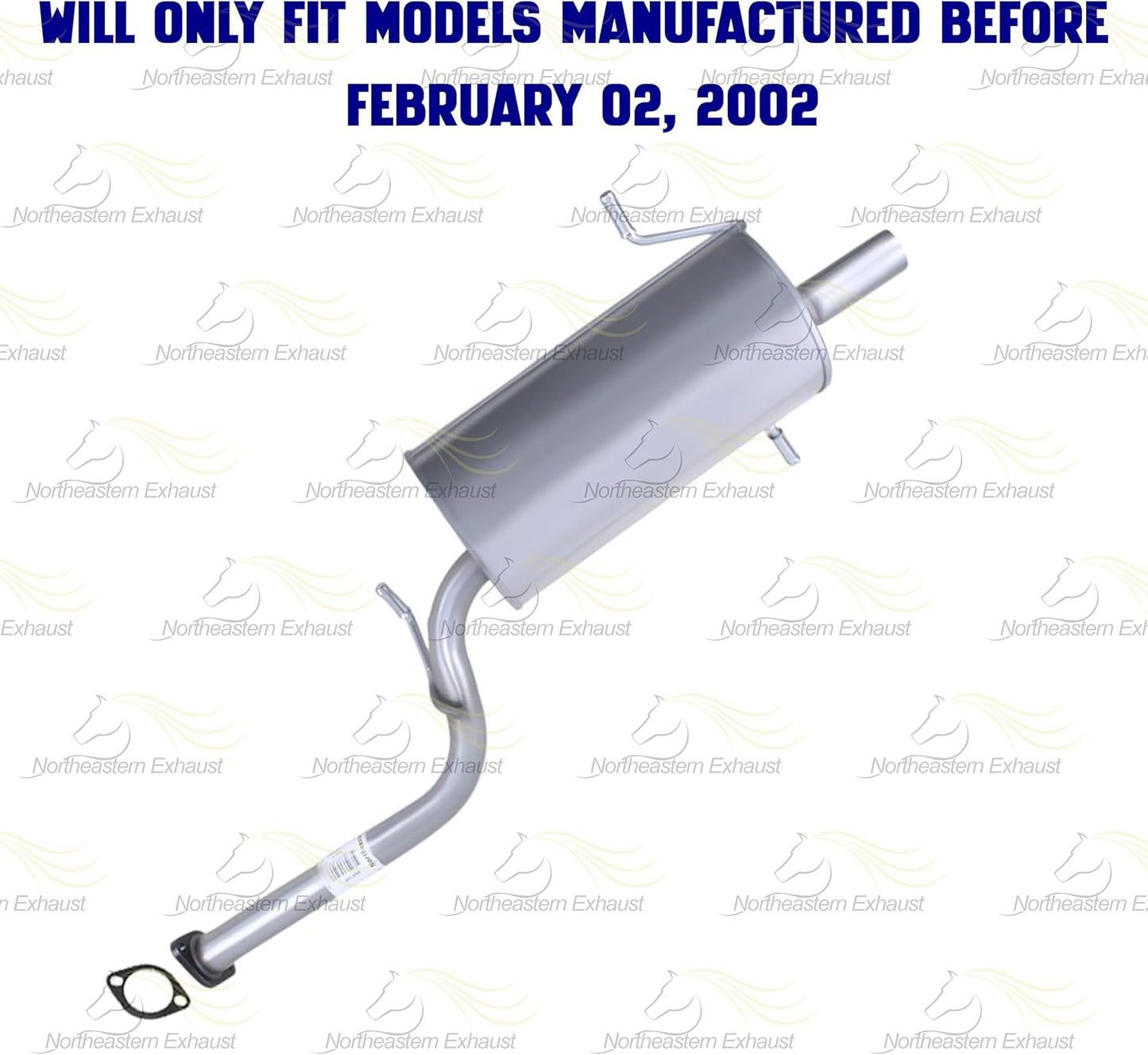 Northeastern Exhaust | Stainless Steel Resonator Pipe, Muffler Exhaust System Kit fits Subaru Forester 2002-2005 2.5L | Free Gaskets Included