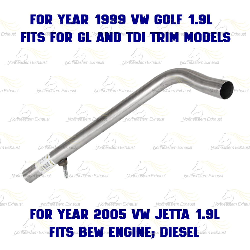 Exhaust Pipe for 1999-2006 Volkswagen Beetle & Golf and 1999-2005 Jetta 1.9L