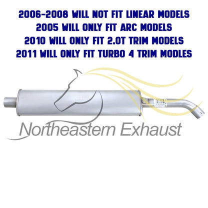 2005-2008 & 2010-2011 Saab 9-3 2.0L Exhaust Resonator Pipe and Muffler