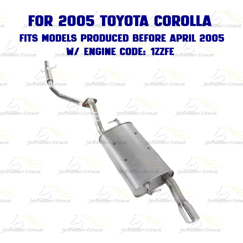 2003-2005 Toyota Corolla 1.8L Muffler Resonator Pipe Exhaust System Kit