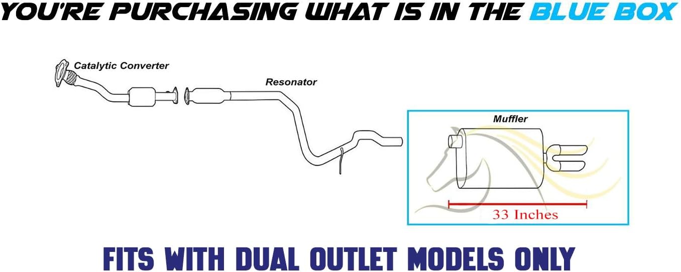 Exhaust Muffler for Chevrolet Cavalier 1995-2005 2.2L & 1996-2002 2.4L | Pontiac Sunfire 1999-2005 2.2L & 1999-2001 2.4L