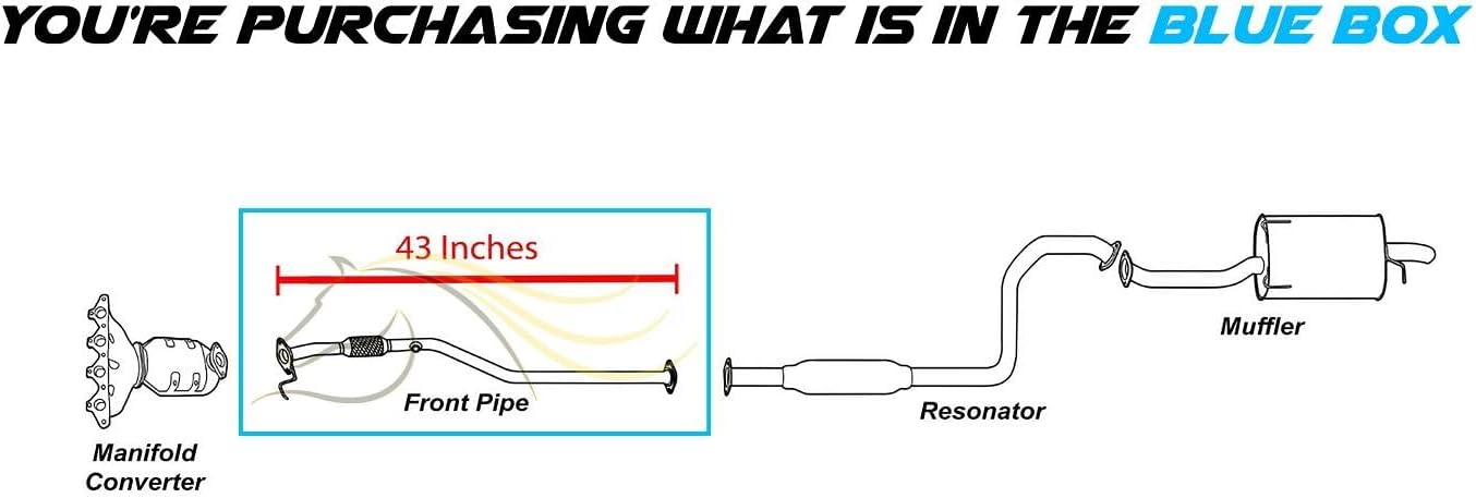 Exhaust Pipe for 2000-2002 Hyundai Accent 1.5L and 2001-2005 Accent 1.6L