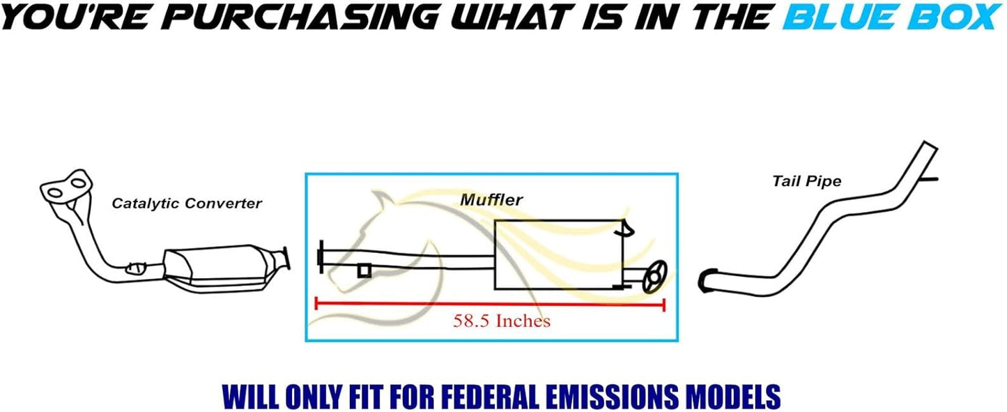 Northeastern Exhaust | Stainless Steel Exhaust Muffler Compatible for 1996-2000 Toyota 4Runner 3.4L | Free Gaskets, Hangers, and Bolts & Nuts Included | Automotive Replacement Part