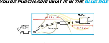 2002-2005 Honda Civic/Acura RSX 2.0L Exhaust Resonator Pipe and Muffler
