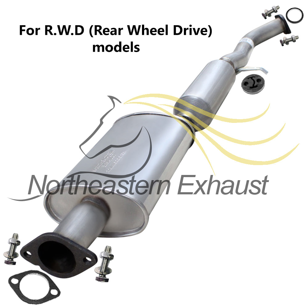 2003-2004 Infiniti G35 3.5L Exhaust Resonator Pipe & Muffler with Tips - For RWD Sedan models