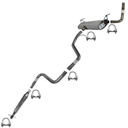 Northeastern Exhaust | Stainless Steel Resonator, Intermediate Pipe, Muffler and Tail Pipe Exhaust System Kit Compatible for Pontiac G6 2008-2010 3.5L | Saturn Aura 2008 3.5L | Free Clamps Included | Automotive Replacement Part