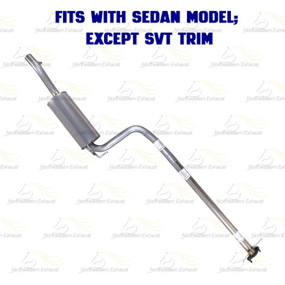 2000-2004 Ford Focus 2.0L Exhaust Resonator Pipe and Muffler
