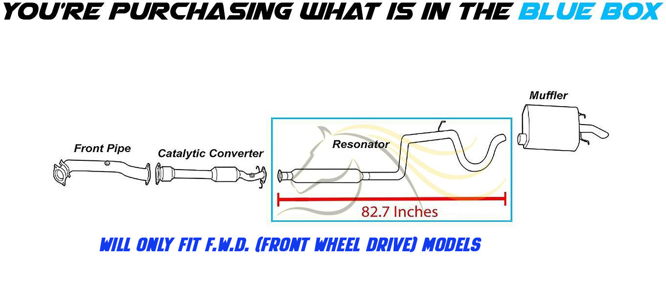 Exhaust Resonator Pipe for 1997-2002 Pontiac Grand Prix 3.1L | 1997-2000 Grand Prix 3.8L