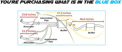Northeastern Exhaust | Stainless Steel Resonator, Intermediate Pipe, Muffler Exhaust System Kit Compatible for 2002-2003 Infiniti QX4 3.5L | 2002-2004 Nissan Pathfinder 3.5L | Free Clamps ang Gaskets Included
