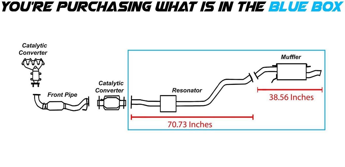 2002-2007 Mitsubishi Lancer 2.0L Resonator and Muffler Exhaust Kit
