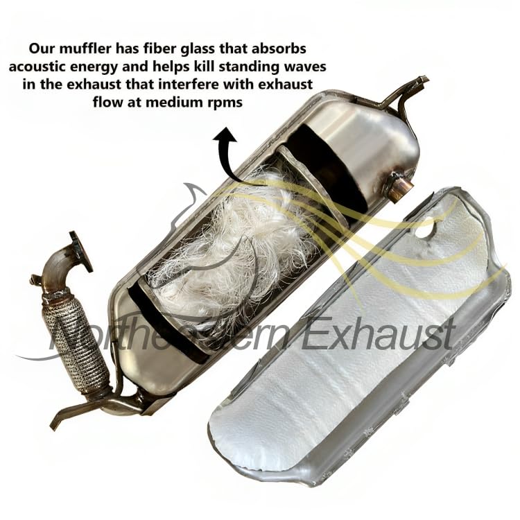 Northeastern Exhaust | Stainless Steel Rear Muffler Compatible for Smart Fortwo 2008-2015 1.0L | Free Gasket and Bolts & Nuts Included | Automotive Replacement Part