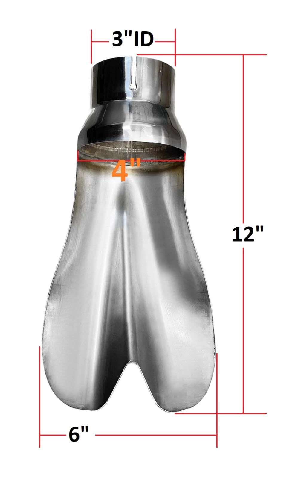Universal Diffuser Exhaust Tip - 3" ID x 12" Long
