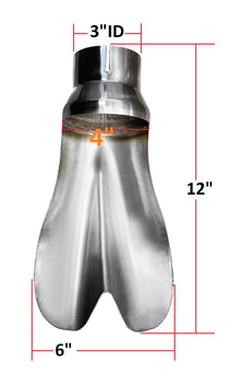 Universal Diffuser Exhaust Tip - 3" ID x 12" Long