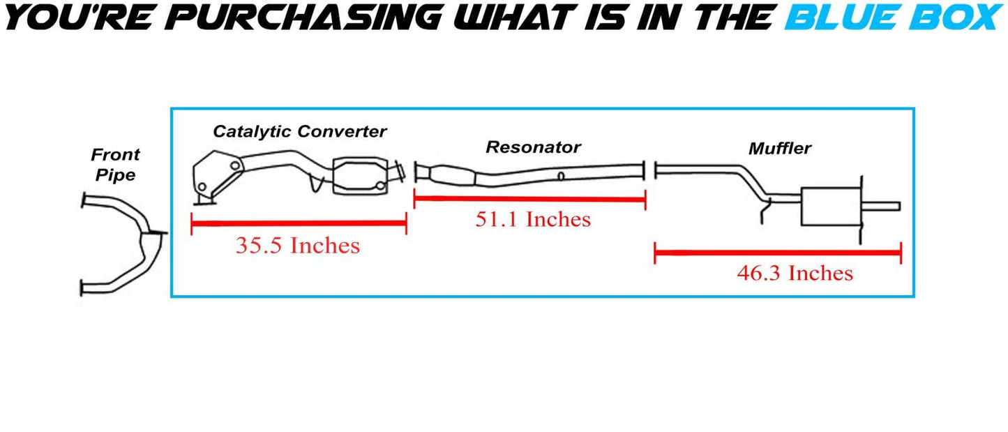 1999-2002 Subaru Forester 2.5L Catalytic Converter, Resonator and Muffler Exhaust System