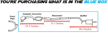 1999-2002 Subaru Forester 2.5L Catalytic Converter, Resonator and Muffler Exhaust System