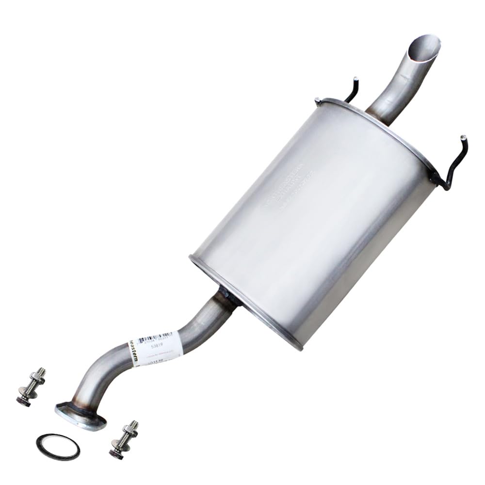 Northeastern Exhaust | Stainless Steel Direct Fit Rear Exhaust Muffler Compatible for Honda Fit 2007-2008 1.5L | Free Gasket and Bolts & Nuts Included | Automotive Replacement Part
