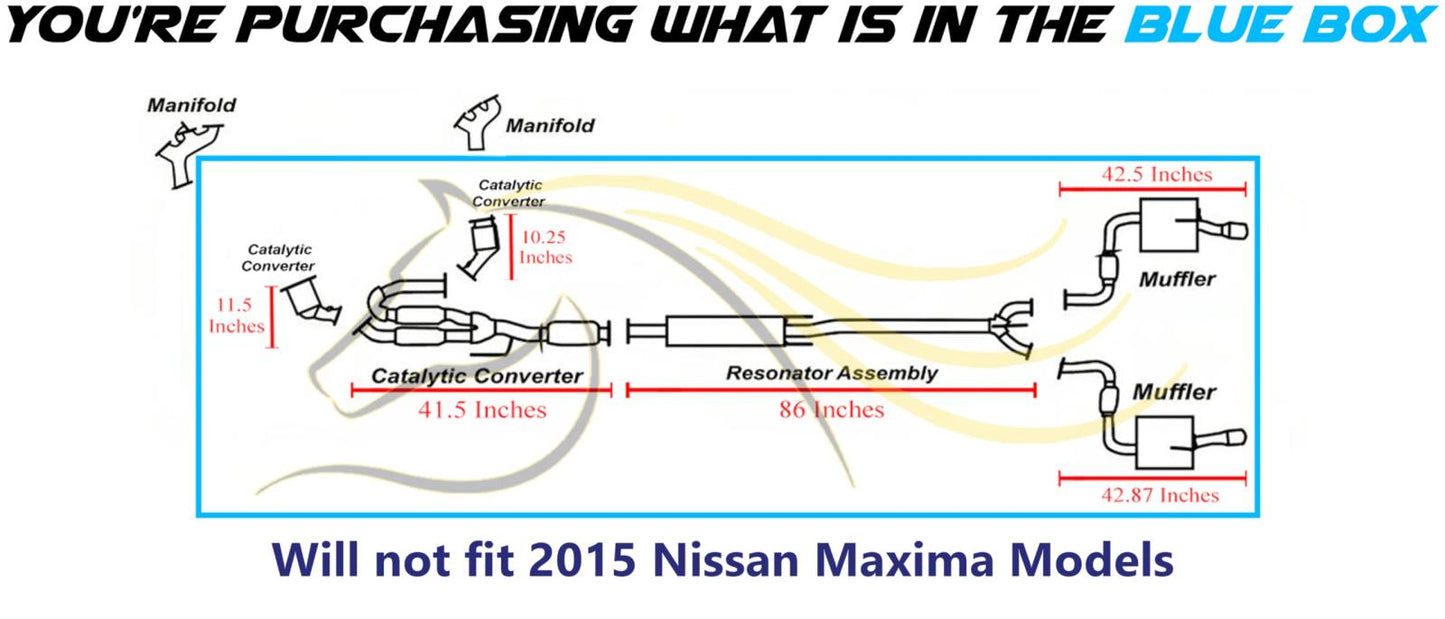 2009-2014 & 2016-2019 Nissan Maxima 3.5L Catalytic Converters, Resonator & Mufflers