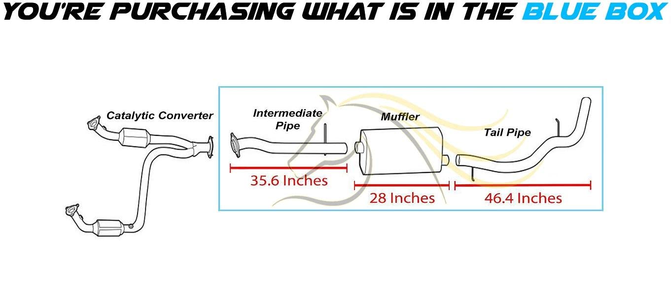 Exhaust Pipe, Muffler & Tail Pipe for 2006 GMC Yukon 4.8/5.3L | 2001-2006 Yukon 1500 5.3L