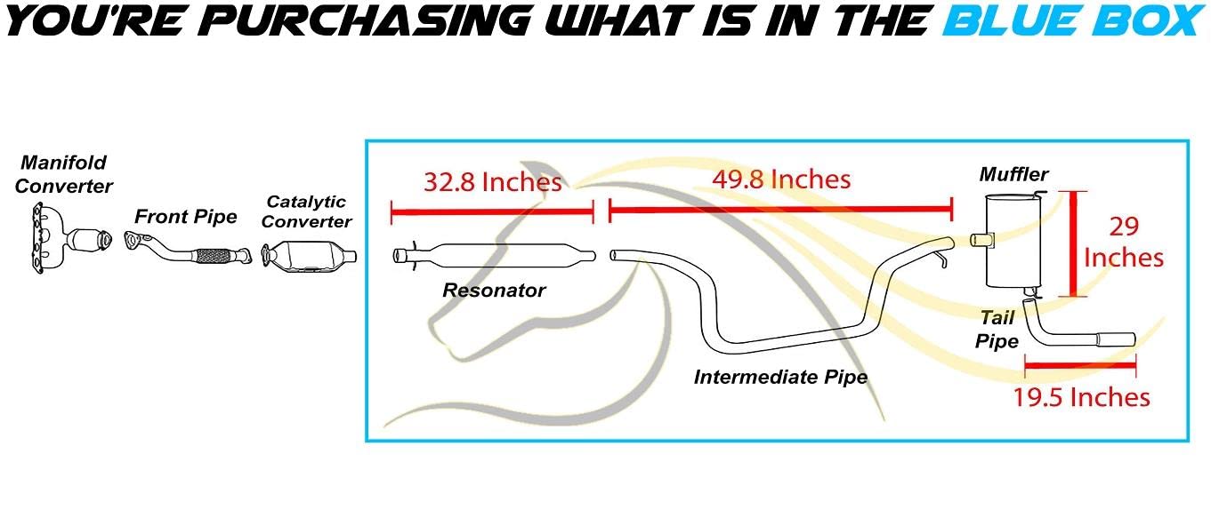 2008-2009 Pontiac G6 2.4L Exhaust Resonator, Intermediate Pipe, Muffler and Tail Pipe