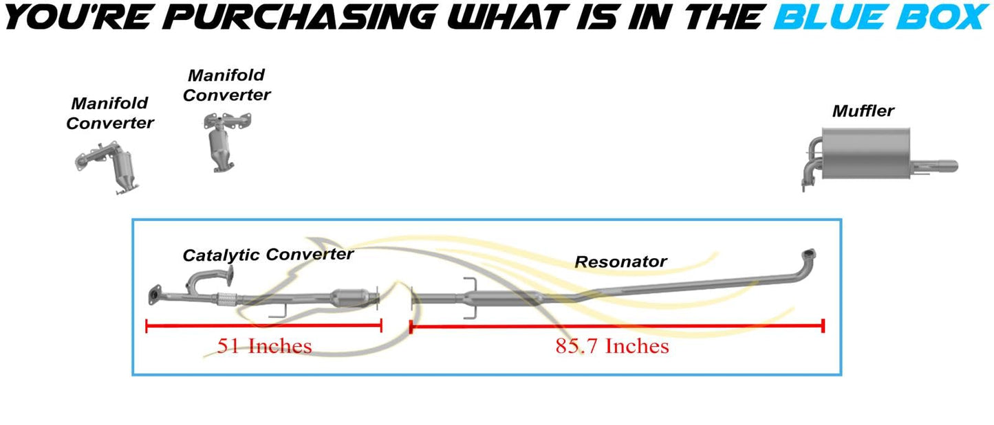 Rear Catalytic and Resonator Pipe for 2002-2006 Toyota Camry | 2002-2003 Lexus ES300 | 3.0L