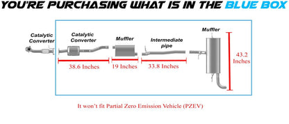Catalytic Converter, Intermediate Pipe, Mufflers for 2010-2017 Chevrolet Equinox/GMC Terrain 2.4L | Won't Fit PZEV