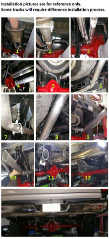 1987–2002 Chevrolet Silverado/C/K 1500 and 2500 Dual 2.5'' Mandrel-Bent Pipe with Rounded Edge Tips and 3" Center Diameter Dual Chamber Muffler Exhaust Kit