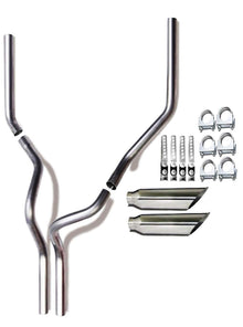 1987–2002 GMC Sierra/C/K 1500 and 2500 Dual 2.5'' Mandrel-Bent Exhaust Pipe with Angle Cut Tips for Gas Models