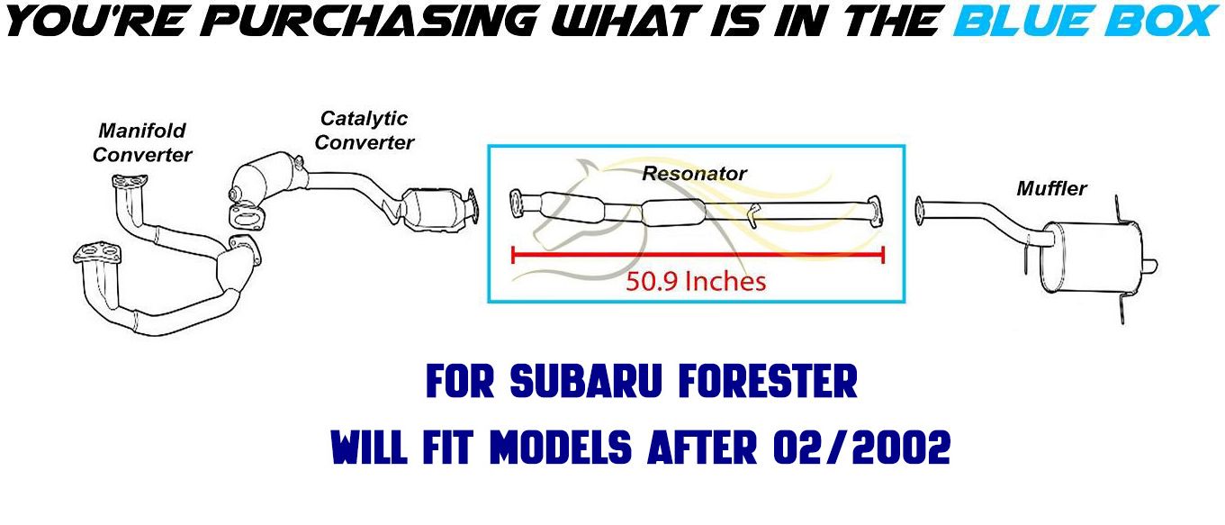 Exhaust Resonator Pipe for 2002-2005 Subaru Forester/Impreza 2.5L | 2005 Saab 9-2x 2.5L