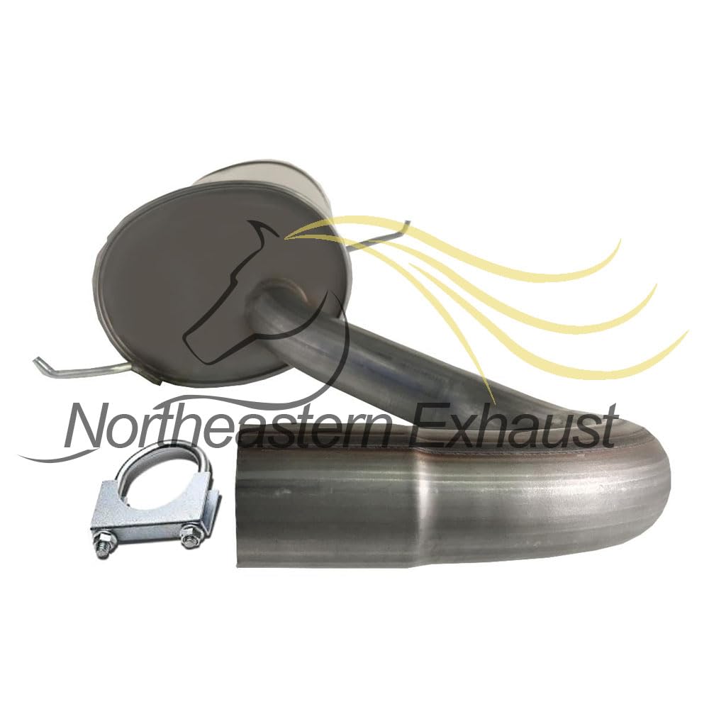 Northeastern Exhaust | Stainless Steel Resonator Muffler Exhaust System Kit Compatible for 2001-2010 Chrysler PT Cruiser 2.4L | Free Clamps and Sleeve Included | Automotive Replacement Part