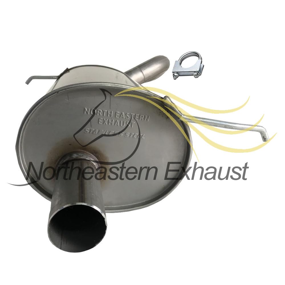 Northeastern Exhaust | Stainless Steel Resonator Muffler Exhaust System Kit Compatible for 2001-2010 Chrysler PT Cruiser 2.4L | Free Clamps and Sleeve Included | Automotive Replacement Part