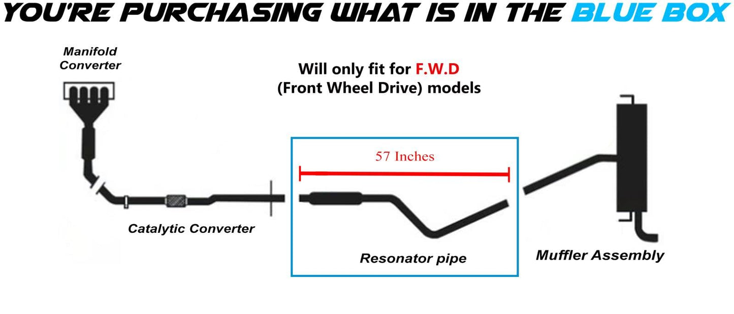2014-2018 Jeep Cherokee 2.4L 3.2L Exhaust Resonator Pipe | FWD Only