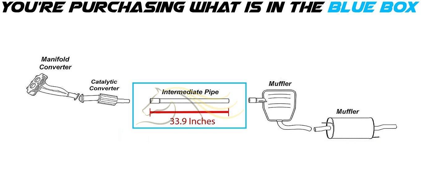 Exhaust Intermediate Pipe for 1995-2002 Volkswagen Cabrio | 1995-1998 Golf | 1995-1999 Jetta | 2.0L