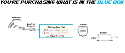 Exhaust Intermediate Pipe for 1995-2002 Volkswagen Cabrio | 1995-1998 Golf | 1995-1999 Jetta | 2.0L