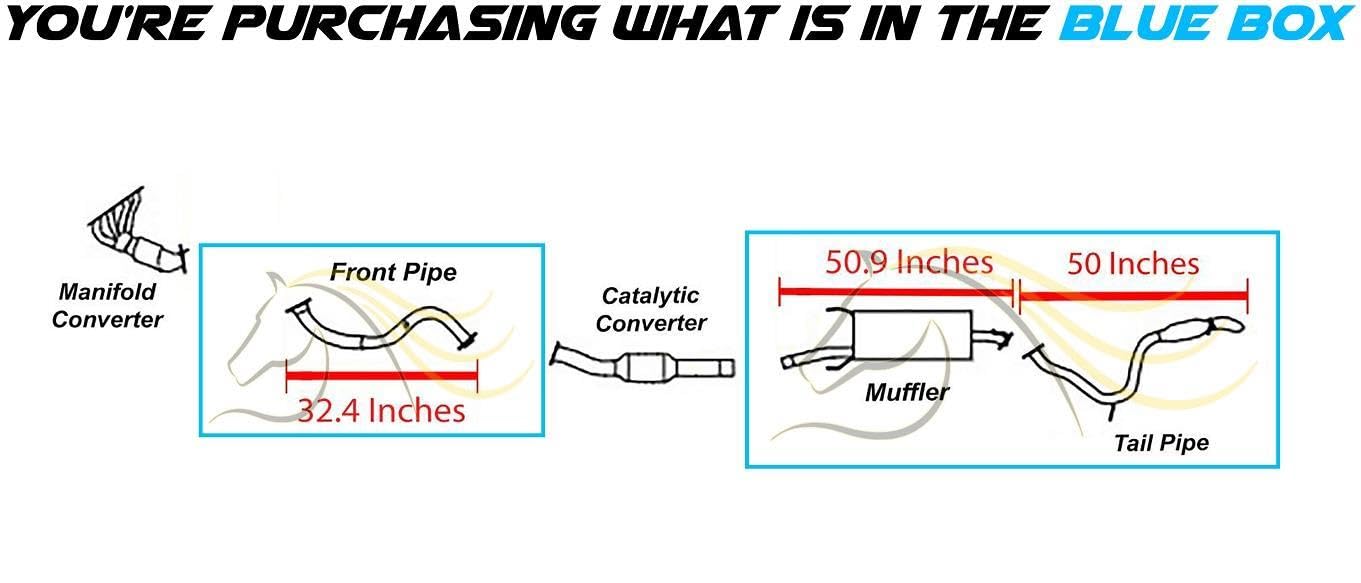 Exhaust Front Pipe, Muffler & Tail Pipe for 2006-2008 Toyota RAV4  2.4L | 2009-2012 RAV4 2.5L