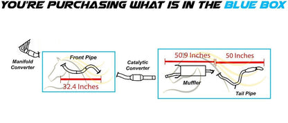 Exhaust Front Pipe, Muffler & Tail Pipe for 2006-2008 Toyota RAV4  2.4L | 2009-2012 RAV4 2.5L