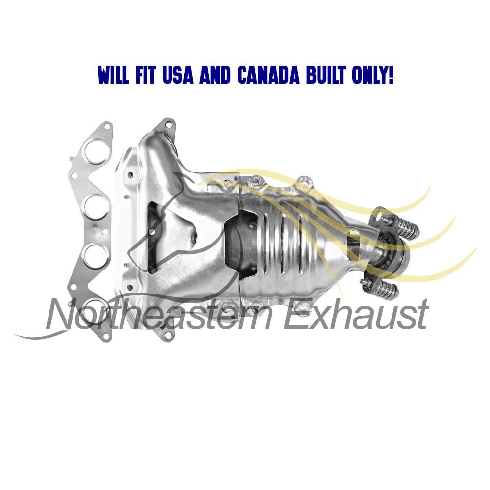 Northeastern Exhaust | Stainless Steel Manifold, Resonator, Intermediate Pipe, Muffler Complete Exhaust System Kit Compatible for 2001-2005 Honda Civic 1.7L | Include Gasket, Hanger, Clamp, Bolt Spring