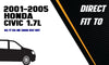 2001-2005 Honda Civic 1.7L Manifold Catalytic, Pipe, Resonator & Muffler Complete Exhaust System Kit